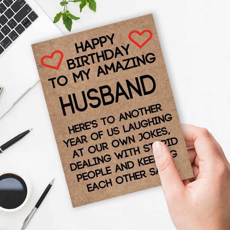 Ziwenhu Birthday Card for Husband,Romantic Birthday Card from Wife,Happy Bday Cards, Sweetheart Gift Idea for Men Him - Image 4