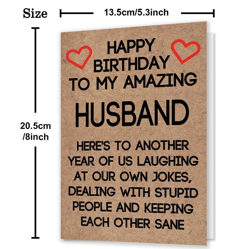 Ziwenhu Birthday Card for Husband,Romantic Birthday Card from Wife,Happy Bday Cards, Sweetheart Gift Idea for Men Him - Image 2