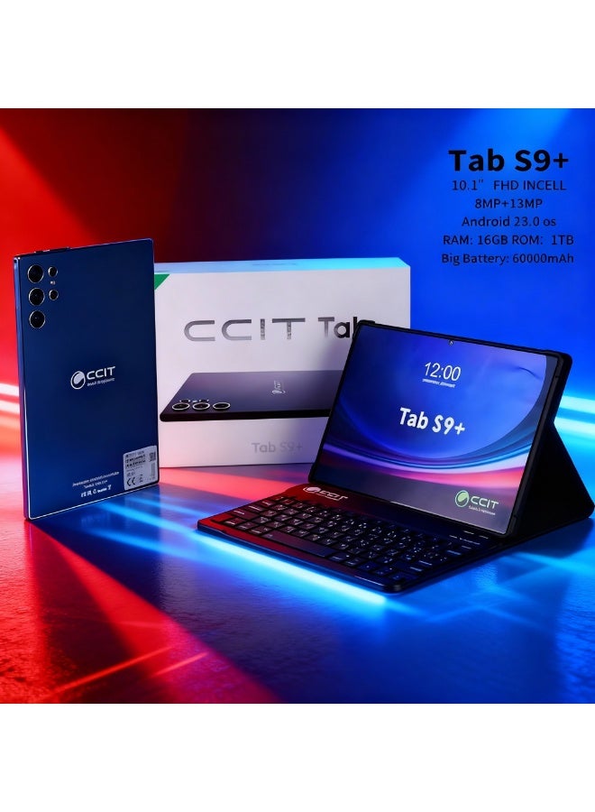CCIT Tab S9+ Professional Tablet 10.1 Inch FHD Android 13 Tablet PC 16GB RAM 1TB ROM 10000mAh Battery with Keyboard and Mouse (black) - Image 1