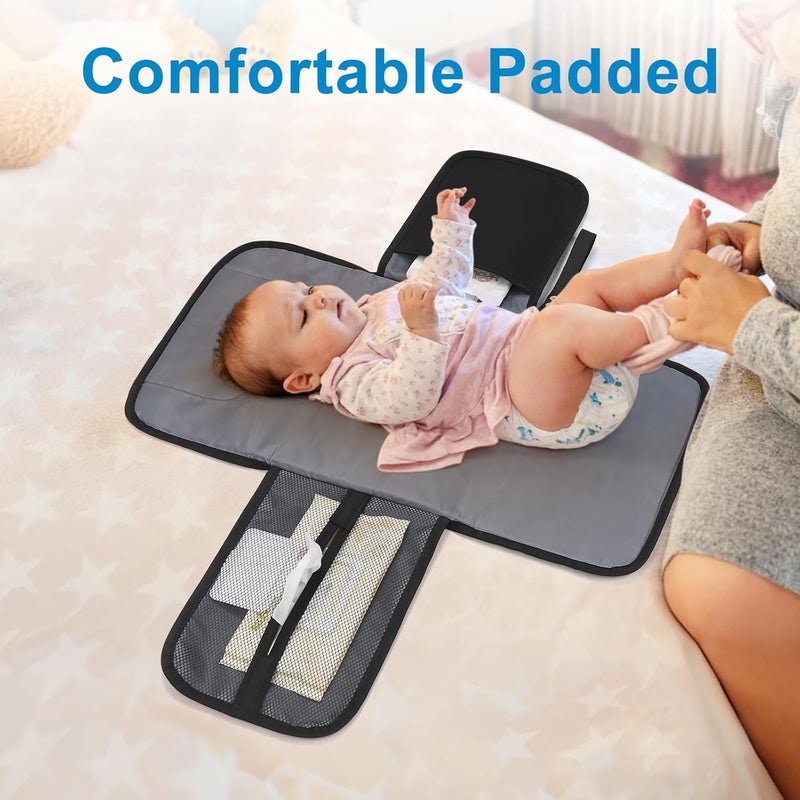 Accmor Portable Diaper Changing Pad Waterproof Baby Changing Mat Baby Diaper Changing Pad for Travel Black - Image 5
