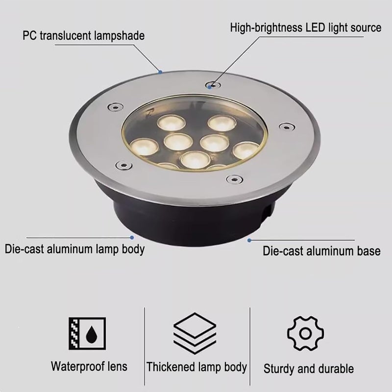 LED Light Beam Spotlights - Outdoor LED Recessed Spotlight,White-3W(80mm*40mm) - Image 2