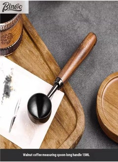 Bincoo Bincoo Walnut Wood Long Handle Coffee Scoop – 15ml Stainless Steel Measuring Spoon for Coffee Beans  - Image 2