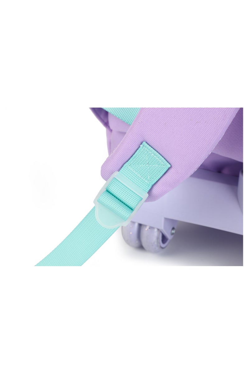 Girls’ 3-in-1 Trolley School Backpack Set – Lightweight Quilted Trolley Bag with Wheels, Lunch Bag & Pencil Case – Lavender Purple, Adjustable Straps, Durable for Primary & Elementary Students - Image 5