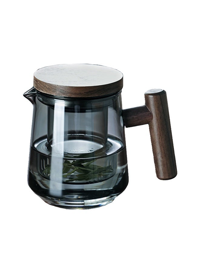Weimingnuo Wooden Handle Wooden Lid Three-piece Cup Gray 400ml - Image 3