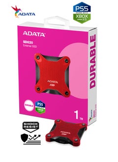 ADATA SD620 1TB External Solid State Drive | Shock Resistance SSD Compatible with PS5 XBOX for Superfast Gaming USB 3.2 Gen2x2 Type-C | Red  - Image 2