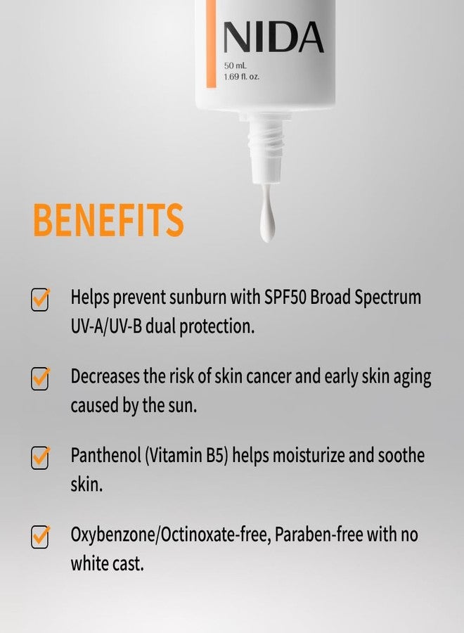 NIDA Invisible Fit Sunscreen SPF 50 Broad Spectrum UV-A/UV-B Protection | No White Cast, Low Irritation, Hydrating Lotion-like Lightweight Glow Sunscreen for All Skin Types | 1.69 fl. oz., 50ml - Image 3