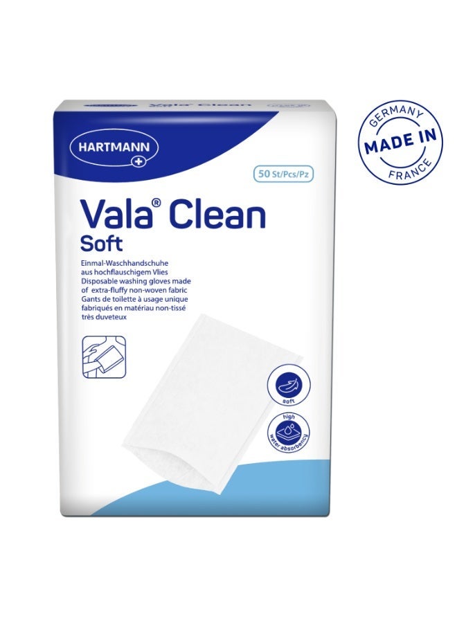 Hartmann Disposable Gloves, ValaClean soft, Wash gloves,  soft and dry washing glove, 50 pieces/ pack - Image 1