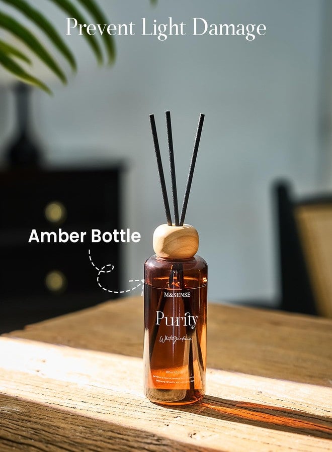 M&SENSE Oud Wood Reed Diffuser: Upgraded Formula 6.3fl oz Non-Toxic Aroma Set with Sticks, Long-Lasting Natural Essential Oil Gifts for Home, Bedroom, Shelf Decor & Small Spaces - Image 4