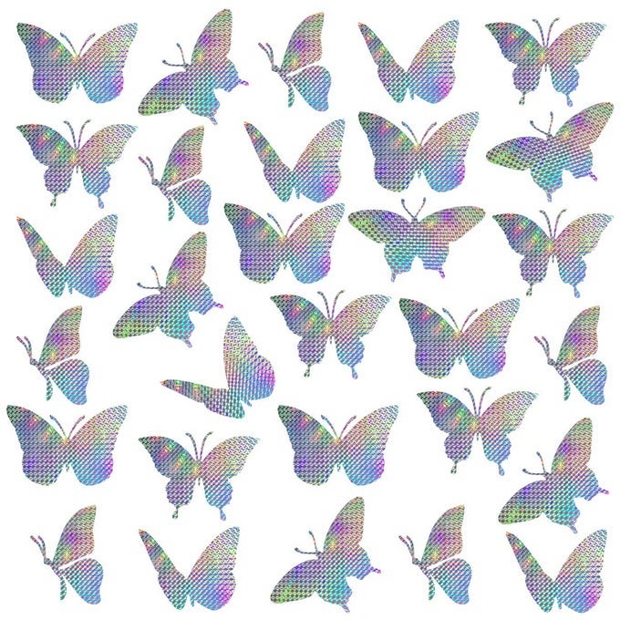 30 PIECES ANTI COLLISION WINDOW STICKERS FOR BIRDS GLASS WINDOW DECALS CLINGS FOR BIRD STRIKES STOP BIRDS FROM HITTING WINDOWS BUTTERFLYSTYLE