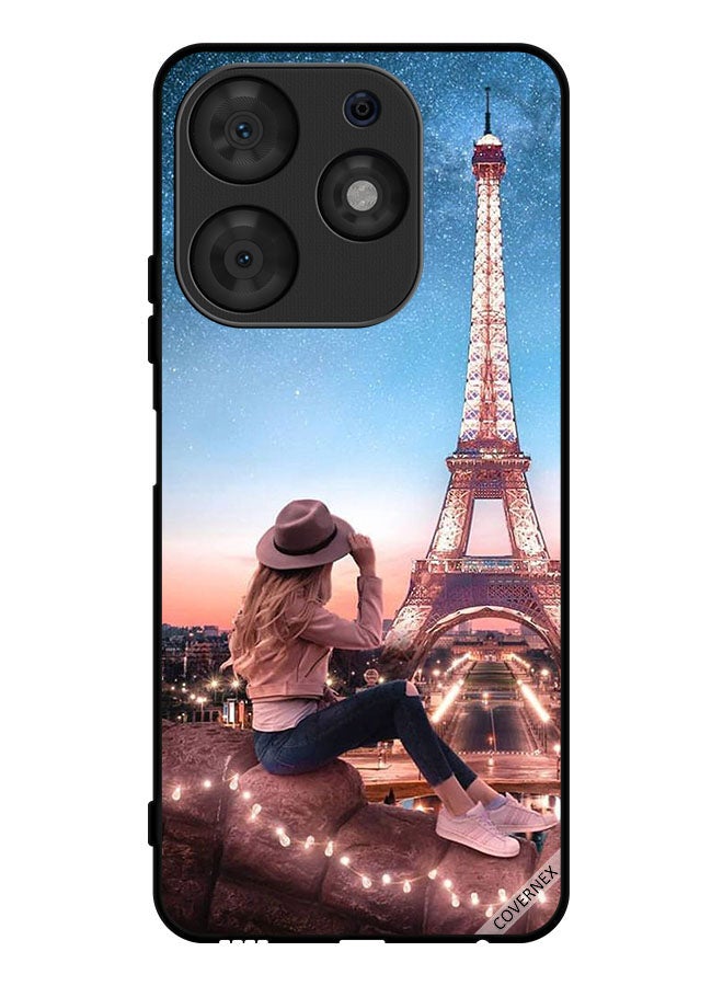 Covernex Protective Case Cover For Tecno Spark 10 Pro Hat Girl & Eiffel Tower - Image 1