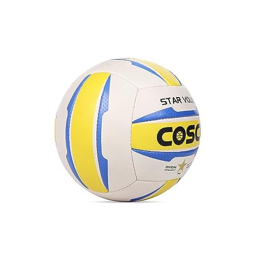 Cosco Leather Star Volley Volleyball - 18 Panel (Colour may Vary), Size- 4, Multicolour - Image 4