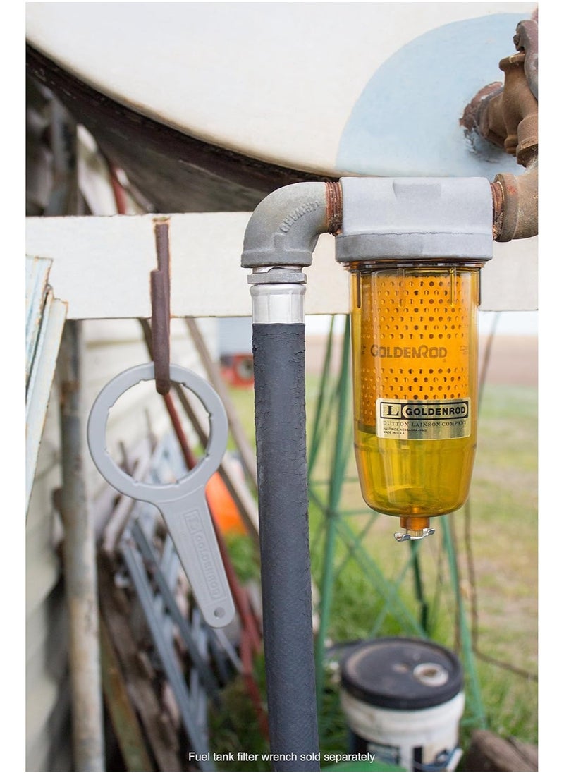 Goldenrod Dutton-Lainson Company - GOLDENROD 495 Bowl Fuel Tank Filter with 1" NPT Zinc Die-Cast Top Cap Fittings - See-Through Bowl Compatible with Biodiesel Blends - 10-Micron Diesel and Fuel Tank Filter  - Image 2