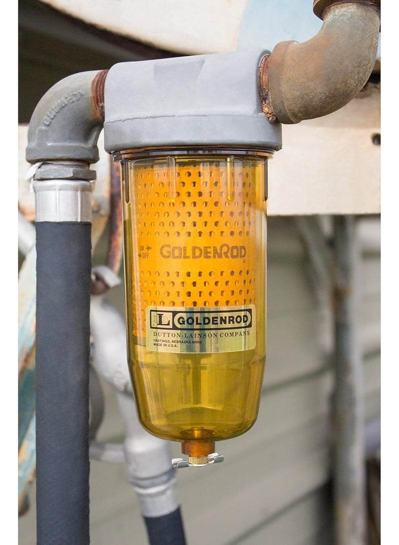 Goldenrod Dutton-Lainson Company - GOLDENROD 495 Bowl Fuel Tank Filter with 1" NPT Zinc Die-Cast Top Cap Fittings - See-Through Bowl Compatible with Biodiesel Blends - 10-Micron Diesel and Fuel Tank Filter  - Image 3