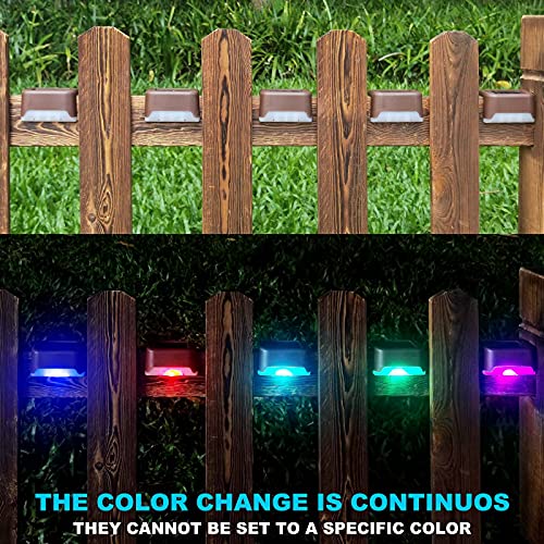 DenicMic Solar Deck Lights Outdoor 16 Pack Step Solar Lights Waterproof for Patio Fence Step Yard Stair RGB Color Changing LED Outside Deck Lighting - Image 5