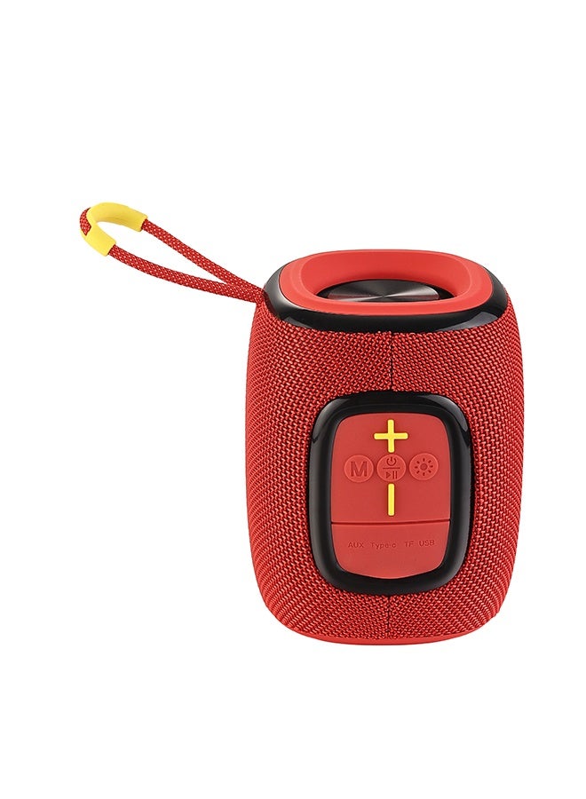 LAWAZIM Waterproof Bluetooth Speaker - 7W Red Color With LED Light - Portable Wireless Speaker with Deep Bass, TF/USB/FM/Bluetooth Playback, and USB-C Charging - for Outdoor, Travel, and Indoor Use - Image 3