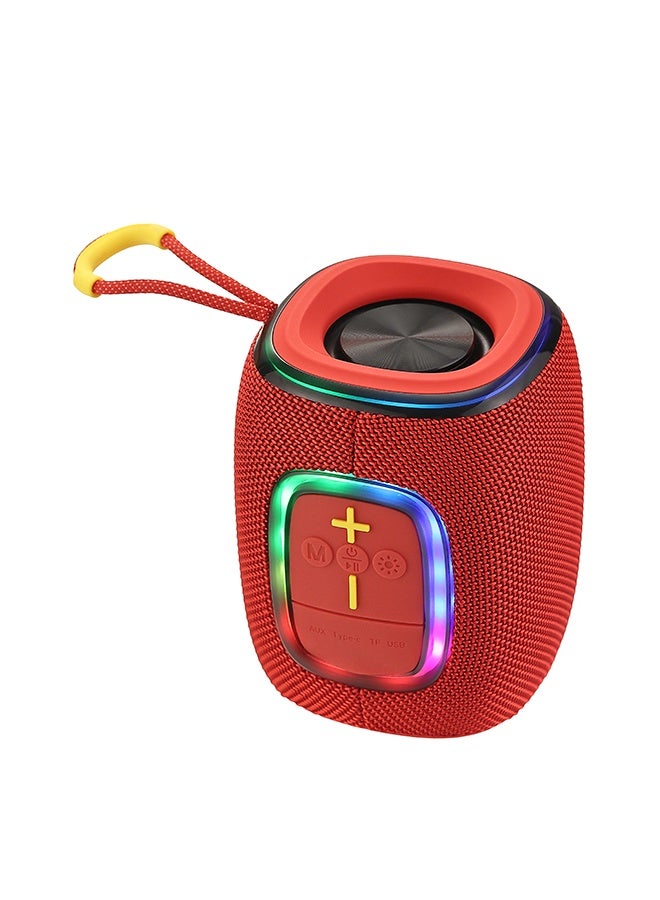 LAWAZIM Waterproof Bluetooth Speaker - 7W Red Color With LED Light - Portable Wireless Speaker with Deep Bass, TF/USB/FM/Bluetooth Playback, and USB-C Charging - for Outdoor, Travel, and Indoor Use - Image 5