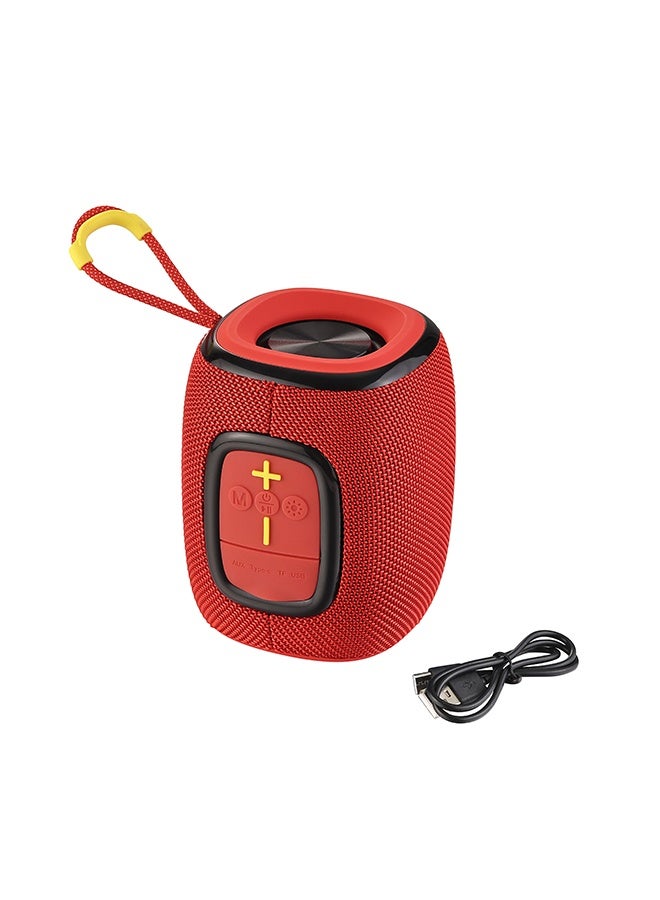 LAWAZIM Waterproof Bluetooth Speaker - 7W Red Color With LED Light - Portable Wireless Speaker with Deep Bass, TF/USB/FM/Bluetooth Playback, and USB-C Charging - for Outdoor, Travel, and Indoor Use - Image 2