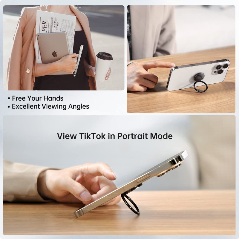 Syncwire Cell Phone Ring Holder Stand, 360 Â° Rotation Finger Ring Kickstand Polished Metal Phone Grip Compatible with iPhone, Samsung, LG, Sony - Image 5