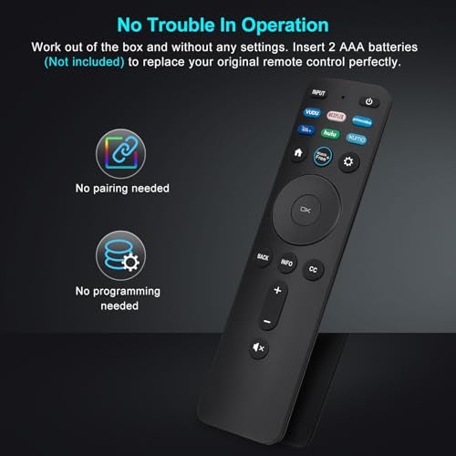 EWO'S Universal Remote Replacement XRT260 for All VIZIO Smart TV Smartcast 4K P-Series V-Series D-Series M-Series XRT136 XRT140 , with Buttons for Netflix Disney Prime Video Hulu (No Voice Function) - Image 4