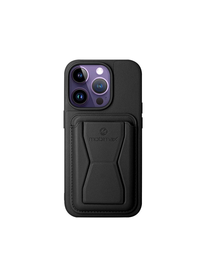 ملبوس غطاء هاتف آيفون 13 برو ماكس مقاوم للصدمات مع تخزين للبطاقات وغطاء خلفي مع دعم مدمج. مصنوع من جلد PU لمظهر أنيق. غطاء خلفي لهاتف آيفون 13 برو ماكس بقياس 6.7 بوصة. - Image 4