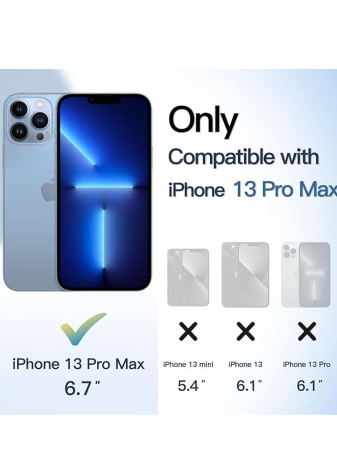 ملبوس غطاء هاتف آيفون 13 برو ماكس مقاوم للصدمات مع تخزين للبطاقات وغطاء خلفي مع دعم مدمج. مصنوع من جلد PU لمظهر أنيق. غطاء خلفي لهاتف آيفون 13 برو ماكس بقياس 6.7 بوصة. - Image 2