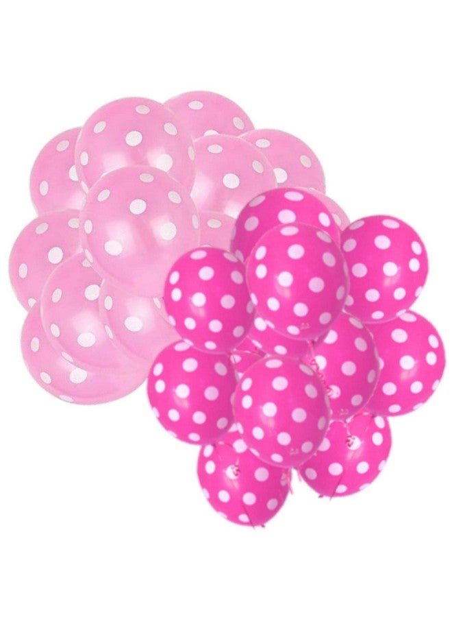 DUL DUL Light Pink 25 pcs /Dark Pink 25 pcs Polka dot balloons for birthday decoration 50 Pcs -Polka balloons pack of color for Birthday/Decoration/Party,Engagement,/Theme Party Balloon (50, LIGHT PINK+DARK PINK POLKA)