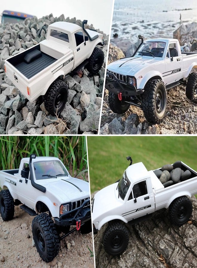 ARRIS WPL C24-1 RC Rock Crawler 4x4 RC Truck Off Road 1/16 RC Crawler, Remote Control Truck Pickup RTR All Terrain RC CAR for Adults（White） - Image 3