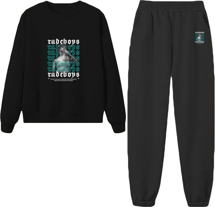 DogFish Tracksuit Set Scuba Printed Plus Size Bottom Top Set