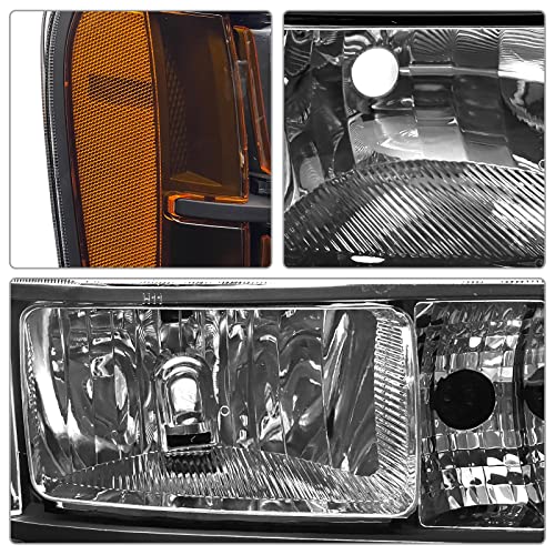 ADCARLIGHTS Headlight Assembly Pair for 2007-2013 GMC Sierra 1500 2007-2014 Sierra 2500HD 3500HD Black Housing Amber Reflector Left Right W/O Bulbs - Image 3