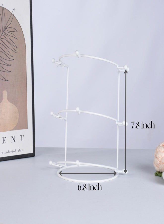 JINYEAH Crown Display Stand, 3-Tier Tiara Headband Display Rack White, Brackets Hair Accessories Organizer, Bathroom Vanity Storage Tray for Women Girls - Image 2