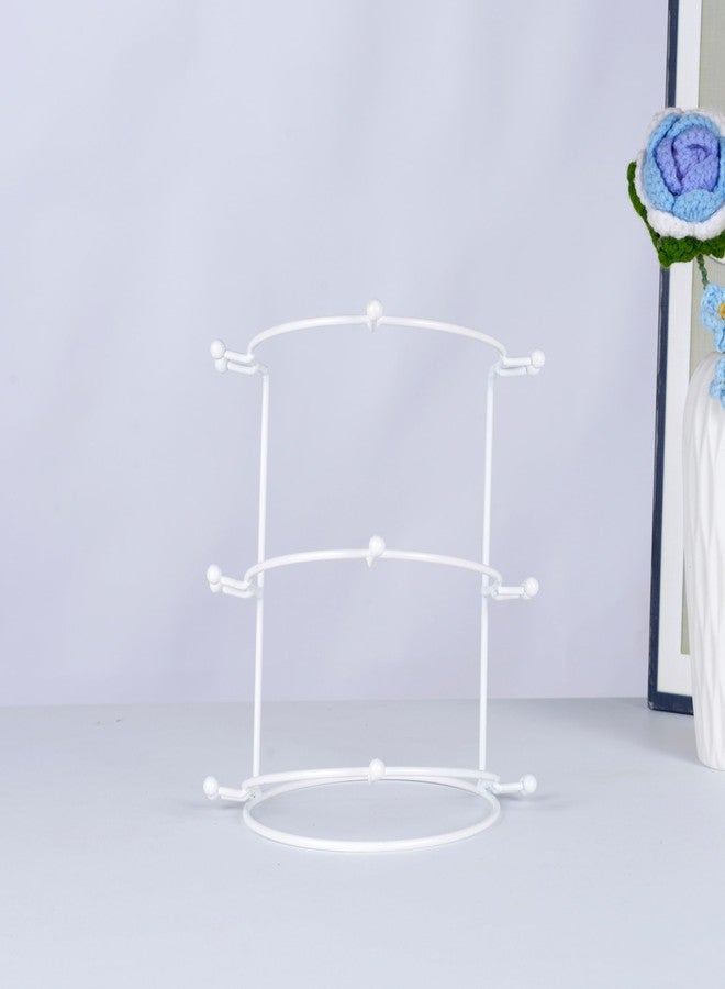 JINYEAH Crown Display Stand, 3-Tier Tiara Headband Display Rack White, Brackets Hair Accessories Organizer, Bathroom Vanity Storage Tray for Women Girls - Image 4