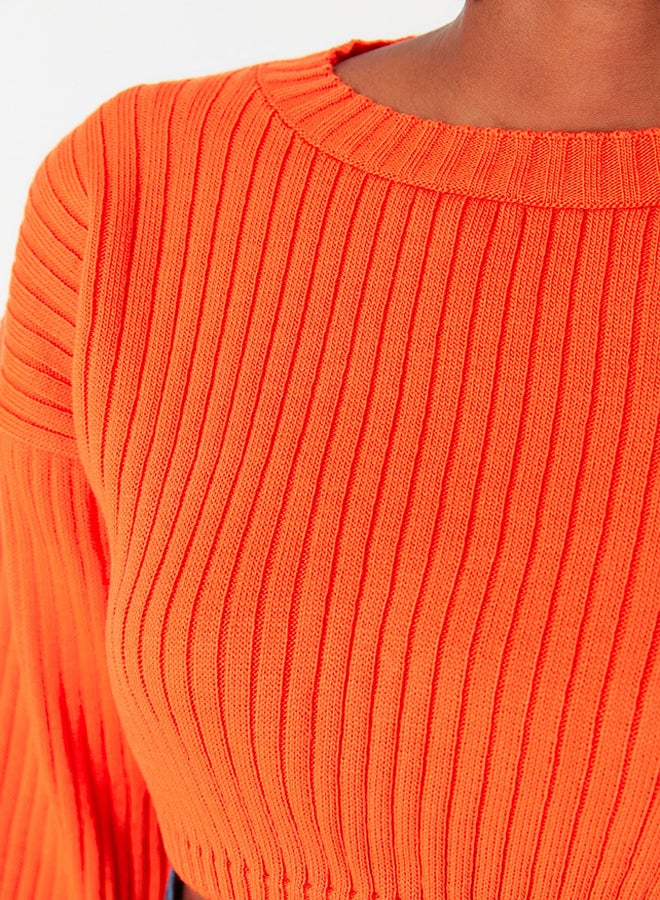 trendyol Orange Super Crop Knitwear Sweater TWOAW23KZ01068 - Image 4