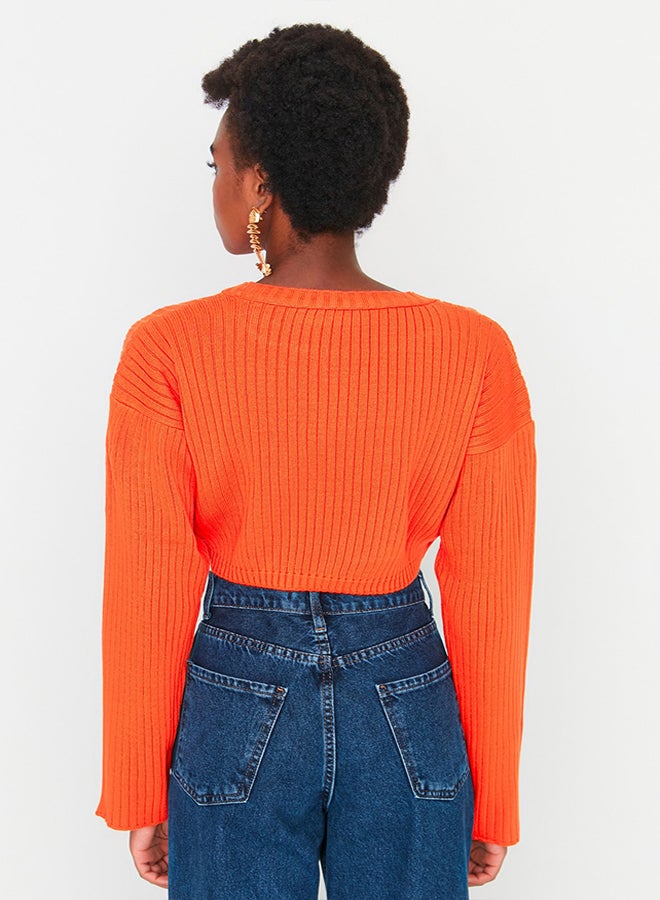 trendyol Orange Super Crop Knitwear Sweater TWOAW23KZ01068 - Image 5
