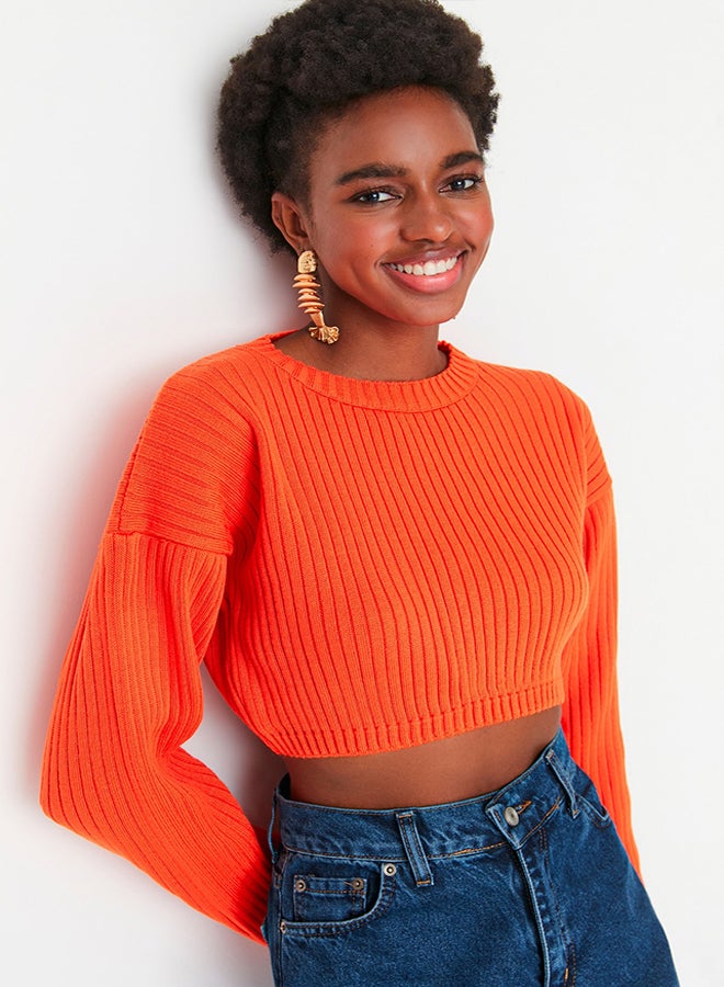 trendyol Orange Super Crop Knitwear Sweater TWOAW23KZ01068 - Image 3