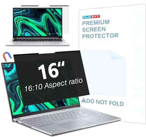 FILMEXT Magnetic Laptop privacy screen 16 inch for 16:10 Widedisplay, Removable Laptop Privacy Screen Shield Anti Glare Blue Light Filter for HP/Dell/Acer/Lenovo/Asus - Image 1