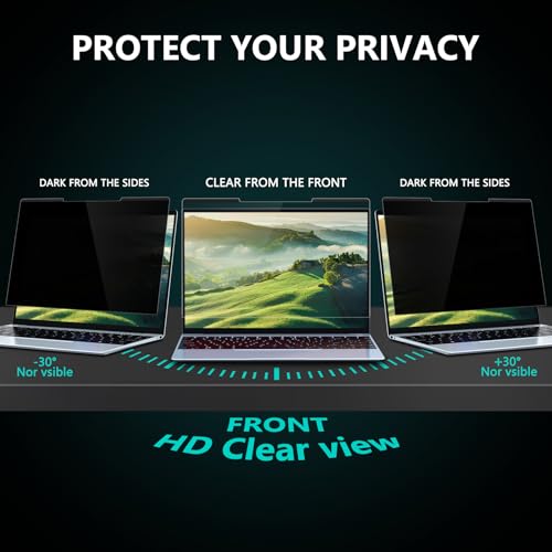 FILMEXT Magnetic Laptop privacy screen 16 inch for 16:10 Widedisplay, Removable Laptop Privacy Screen Shield Anti Glare Blue Light Filter for HP/Dell/Acer/Lenovo/Asus - Image 2