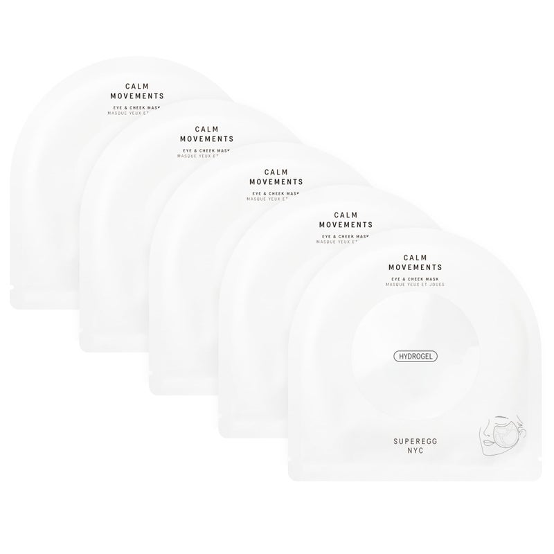 SUPEREGG Calm Movements Eye  Cheek Mask Pack of 5 Hydrogel mask for plump silky smooth skin Centella Asiatica and Hyaluronic Acid