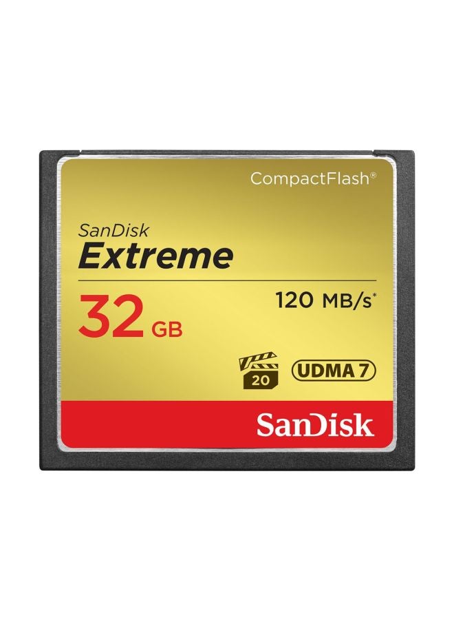 Extreme CF 120MB/s, 85MB/s write, UDMA7,  32gb