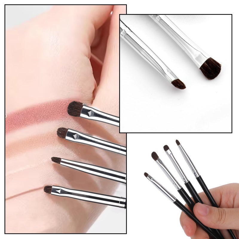 WY LIGHTING LEVEL 8Pcs Eye Makeup Brush Sets Mini Smudge Brush for Eyeliner Eyeshadow Brushes Eyeliner Brushes for Powder Gel Cream Liquid Concealer brush Eyeliner Blending Corner Highlighter Soft Natural Pony Hair - Image 5