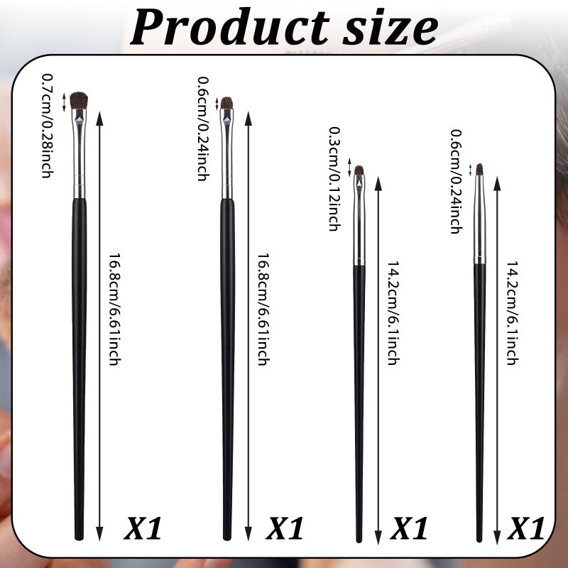 WY LIGHTING LEVEL 8Pcs Eye Makeup Brush Sets Mini Smudge Brush for Eyeliner Eyeshadow Brushes Eyeliner Brushes for Powder Gel Cream Liquid Concealer brush Eyeliner Blending Corner Highlighter Soft Natural Pony Hair - Image 2