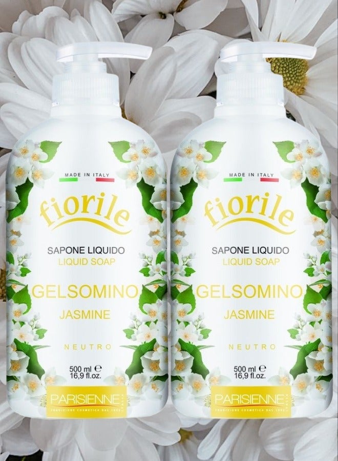 Parisienne 2 Pieces Jasmine Liquid Soap 500ml - Image 1