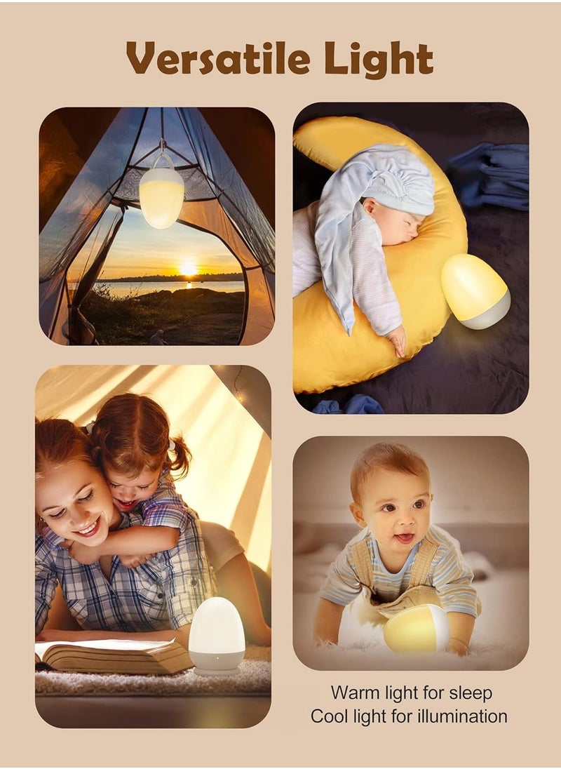 GUDOO Baby Night Light for Kid Portable Egg Nightlight with Stable Charging Pad Touch Nursery Night Lamp for Breastfeeding Toddler Night Light for Bedroom Timer Setting  - Image 5