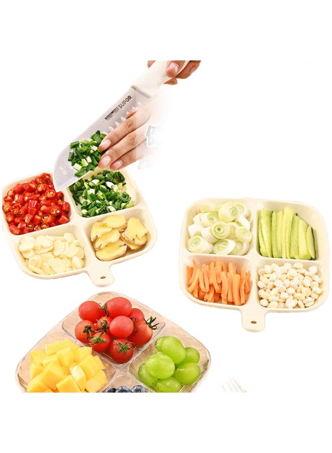 Yijuke (Yijuke) [2-Pack] Compartmented Serving Tray, Hot Pot Side Dish Plate, Condiment Dish, Dipping Sauce Plate, Fruit Plate, Candy And Nut Dish - Image 3