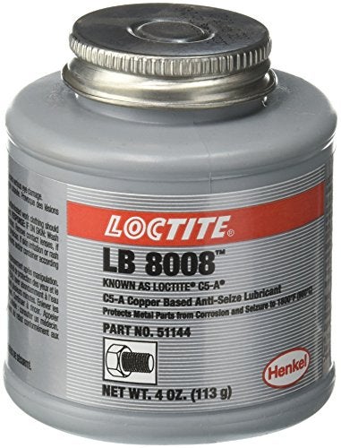 Loctite لوكتايت 51144 نحاس LB 8008 C5-A مادة تشحيم مضادة للتجمد، تصنيف درجة حرارة منخفضة -20 درجة فهرنهايت إلى 1800 درجة فهرنهايت، علبة بفرشاة سعة 4 أونصات - Image 1