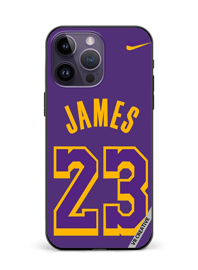 VR CREATIVE Protective Case Cover For Apple iPhone 15 Pro James 23 Purple Design Multicolour - Image 1