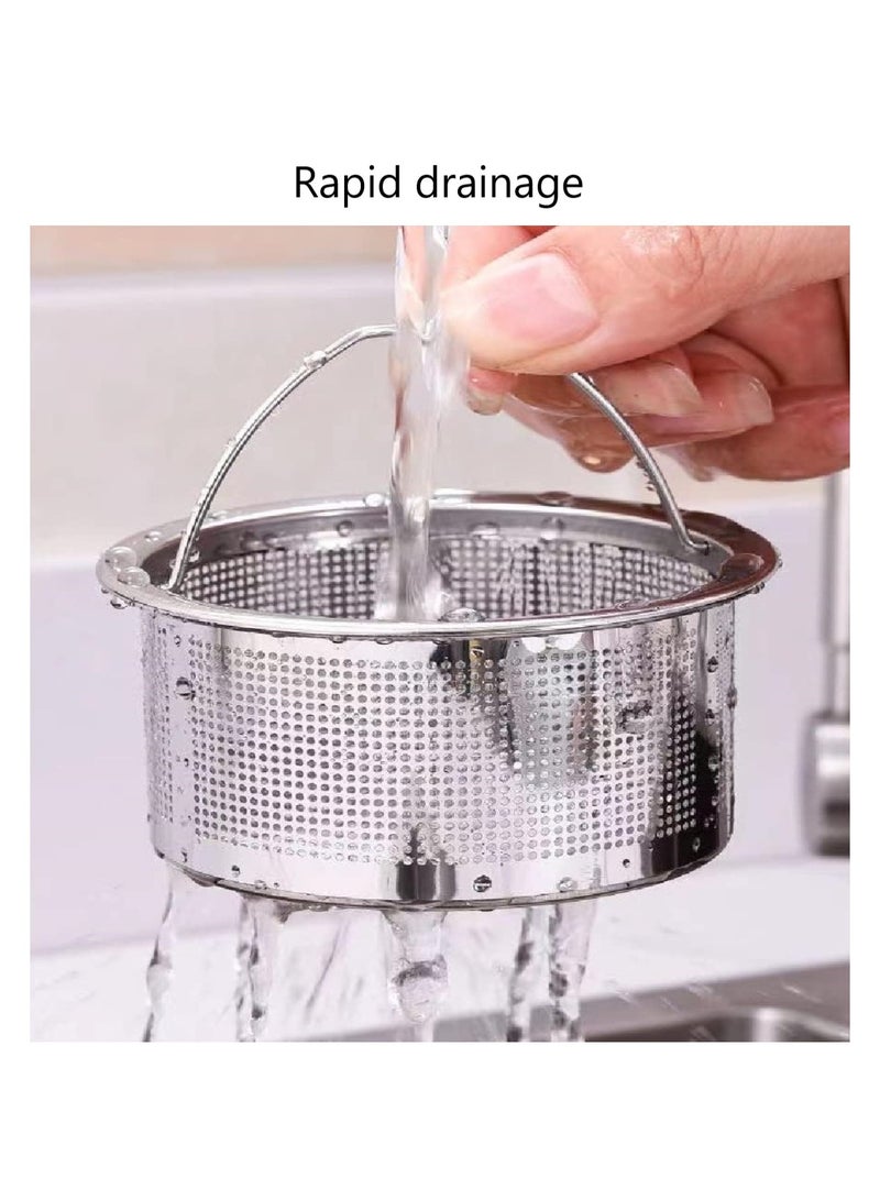 Captaintech 2 Pack Sink Strainer 304 Stainless Steel Kitchen Sink Strainer Anti-Clogging Drain Filter Strainer Kitchen Sink Drain Strainer and 1.6 Inch Deep Kitchen Sink Strainer - Image 3