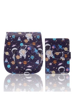 Instant Camera Case Compatible with for Fujifilm Instax Mini 11/9 / 8/8+ PU Leather Bag with Pocket and Adjustable Shoulder Strap Mini Photo Album (Astronaut)