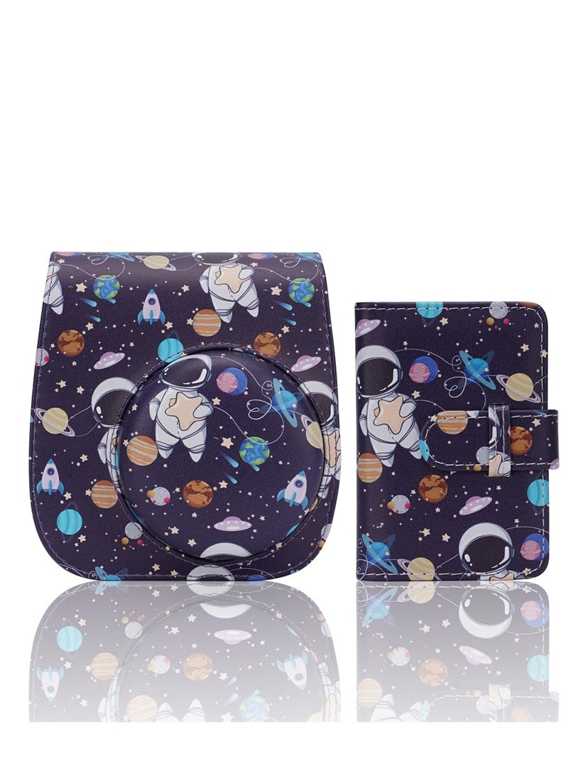 SYOSI - Instant Camera Case Compatible with for Fujifilm Instax Mini 11/9 / 8/8+ PU Leather Bag with Pocket and Adjustable Shoulder Strap Mini Photo Album (Astronaut) - Image 1