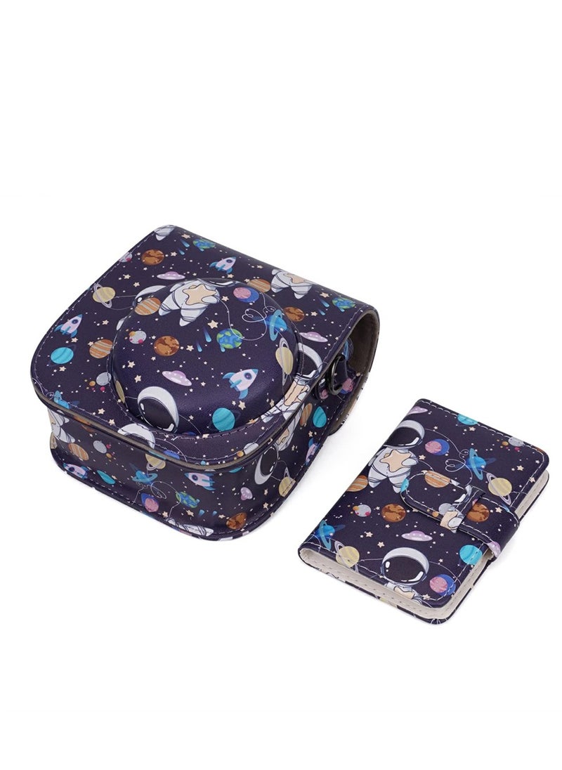 SYOSI - Instant Camera Case Compatible with for Fujifilm Instax Mini 11/9 / 8/8+ PU Leather Bag with Pocket and Adjustable Shoulder Strap Mini Photo Album (Astronaut) - Image 1