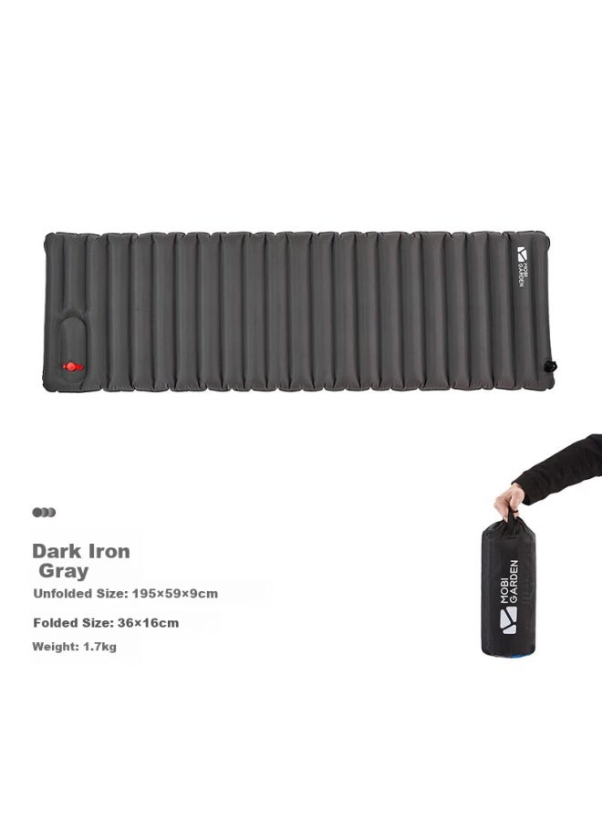 Mobigarden Moisture-proof Mat Outdoor Camping Extra Wide Thick Foldable Inflatable Single Air Mattress Nx20663004 Dark Iron Gray - Image 1